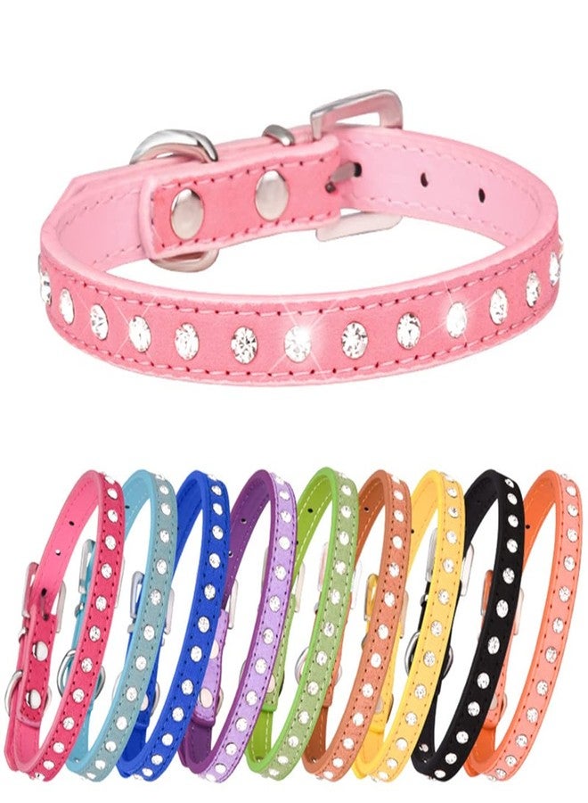 Weimostar XXS Dog Collar for Small Dogs Bling Puppy Diamond Rhinestone Crystal Pet Kitten Collars for Adjustable XSmall Medium Large Breed Girl Boys Female Male Hot Pink - Image 1
